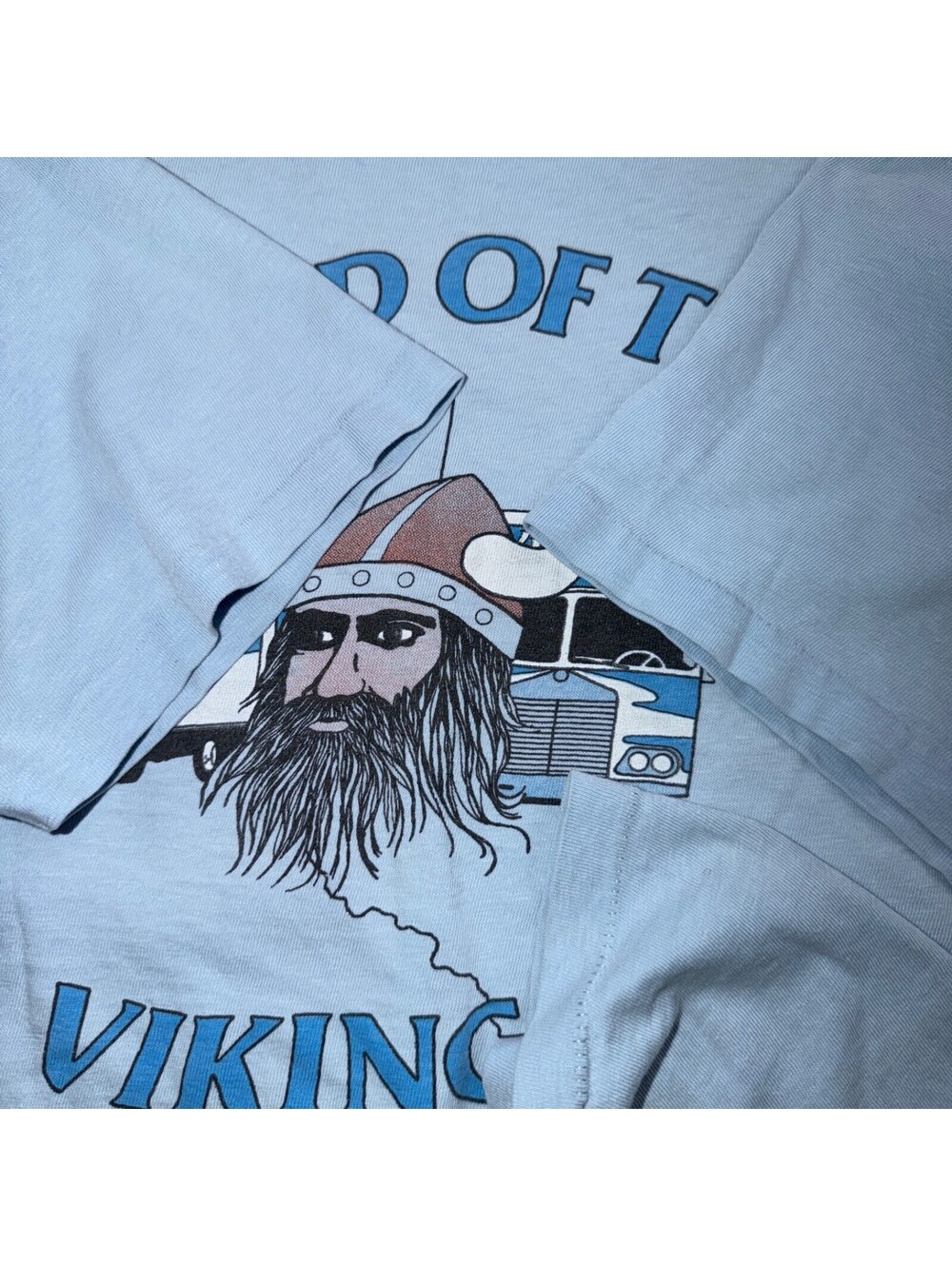 Land of the Vikings 70s VTG T Shirt Moving Promo Truck Horns California Travel - Picture 4 of 8